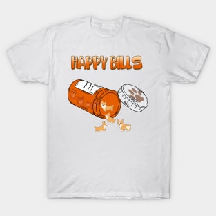 Happy Pills Corgi,Miniature Corgi Dog Owner, Corgi Lover T-Shirt